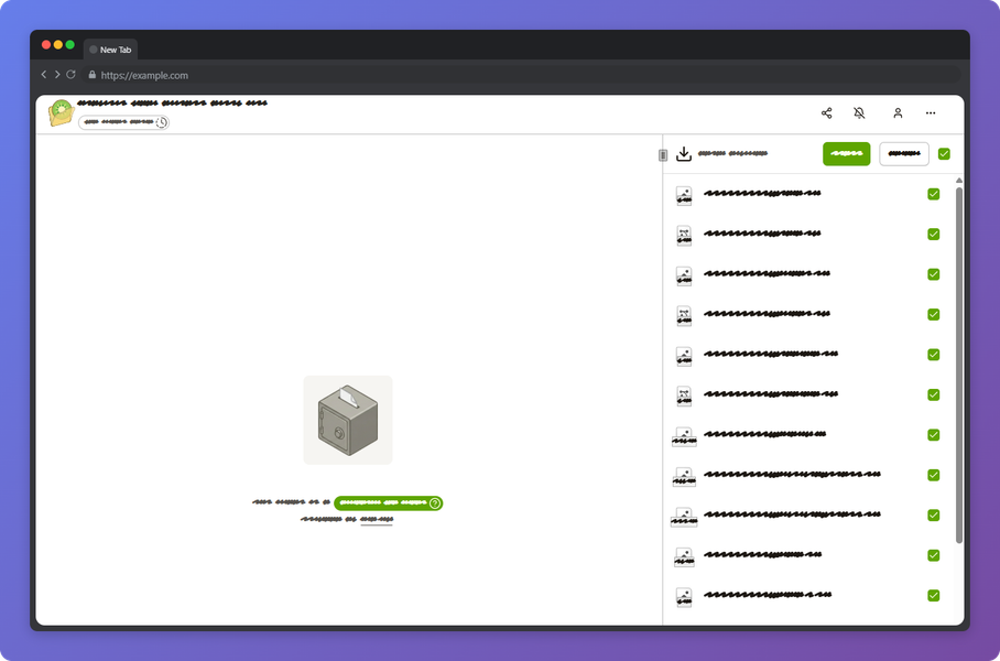 Selecting submitted files for bulk download in a Collection Web Folder