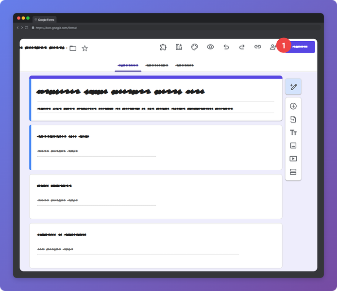 Publish button in the upper-right corner of Google Forms